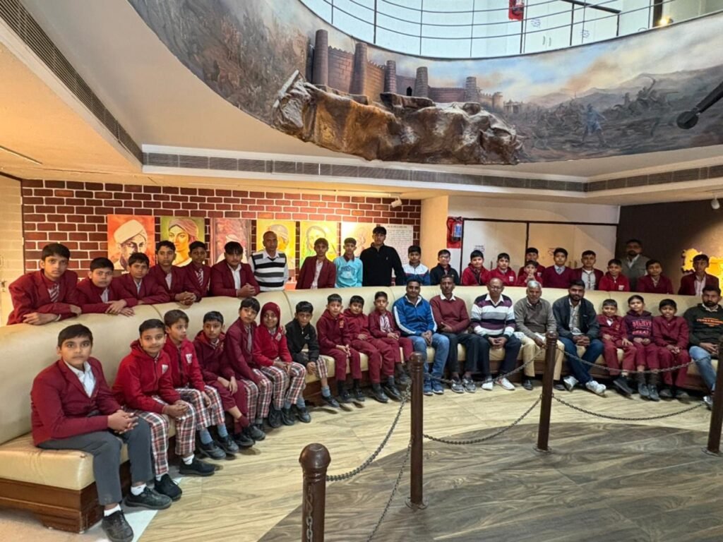 Students and teachers during a supervised educational visit.